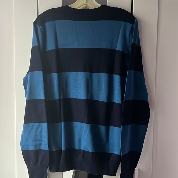 LACOSTE BLUE STRIPES SWEATER V-NECK SIZE LARGE…BRAND NEW - Picture 4 of 4